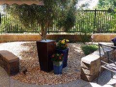 stacked stone retaining wall