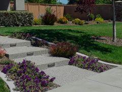 Schauwecker front steps and view to strolling garden