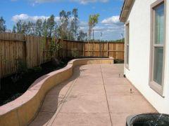 retaining wall and matching patio