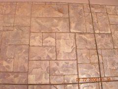 stamped colored concrete cobble style